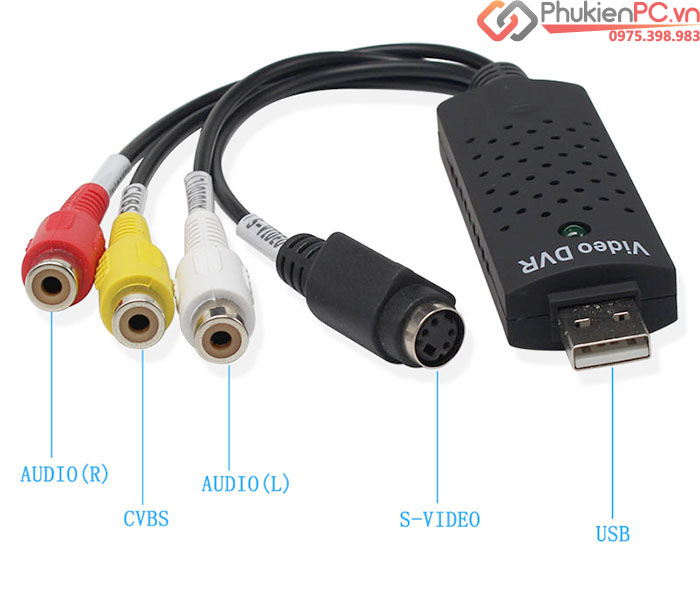 Easycapture USB ghi hình AV, RCA, S-Video máy siêu âm, nội soi