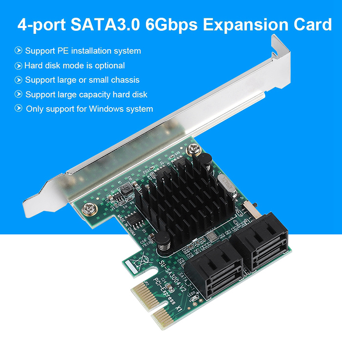 Card PCI-E to 4 SATA III chip ASM1061