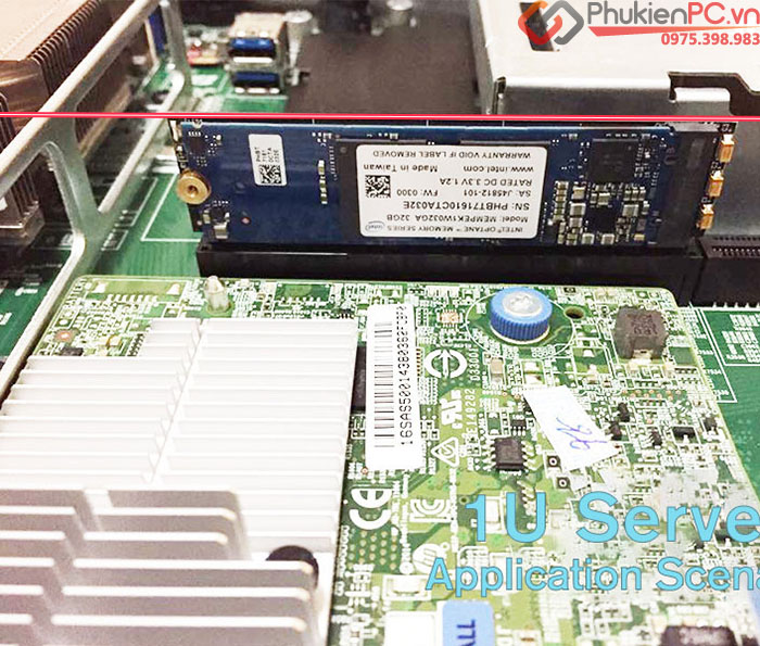 Adapter SSD M2 NVMe PCIe to PCI-E 16X-1U cho Server