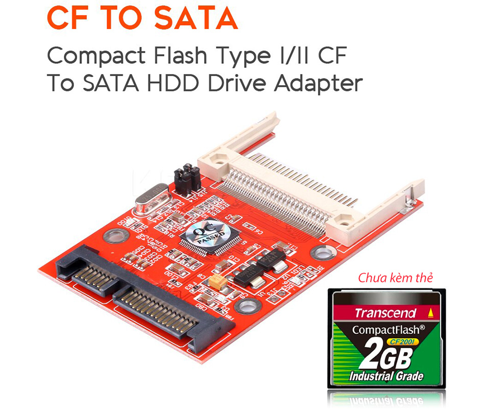 Card chuyển đổi thẻ CF sang SATA JM20330 chip