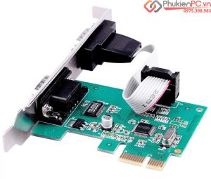 Card PCI-E sang 2 RS232 (COM, DB9) Chipset WCH382