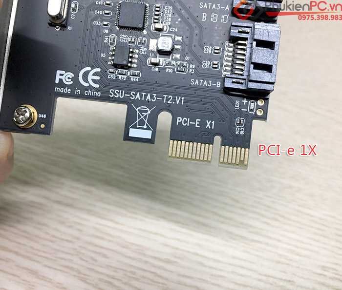 Card PCI-E to 2 SATA III chip ASM1061