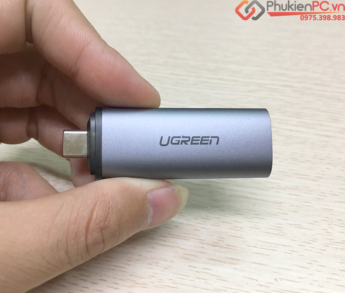 Đầu đọc thẻ SD, TF USB Type C vỏ nhôm Ugreen 50704