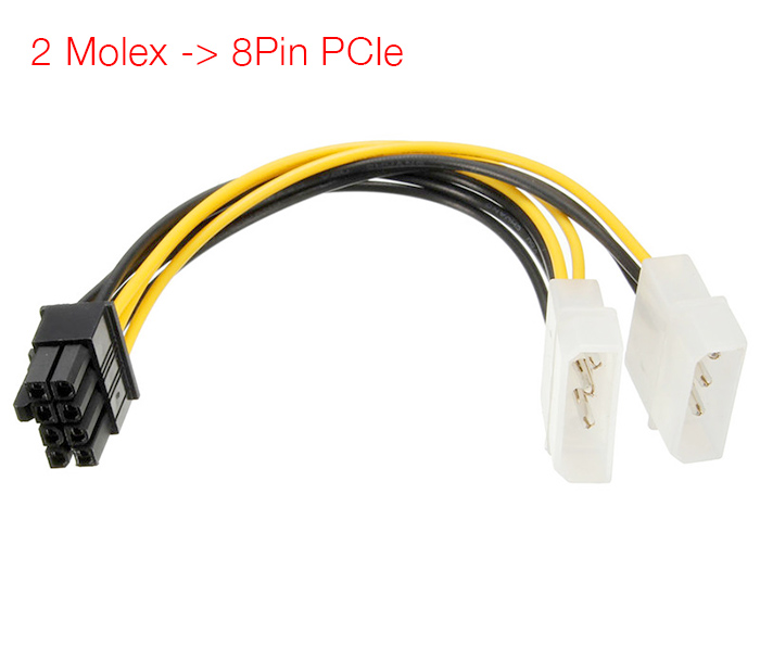 Cáp nguồn 2 ATA, Molex ra 8Pin PCI-E