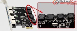 Card PCI-E to 4 USB 3.0 Chipset NEC720201 hỗ trợ 8A