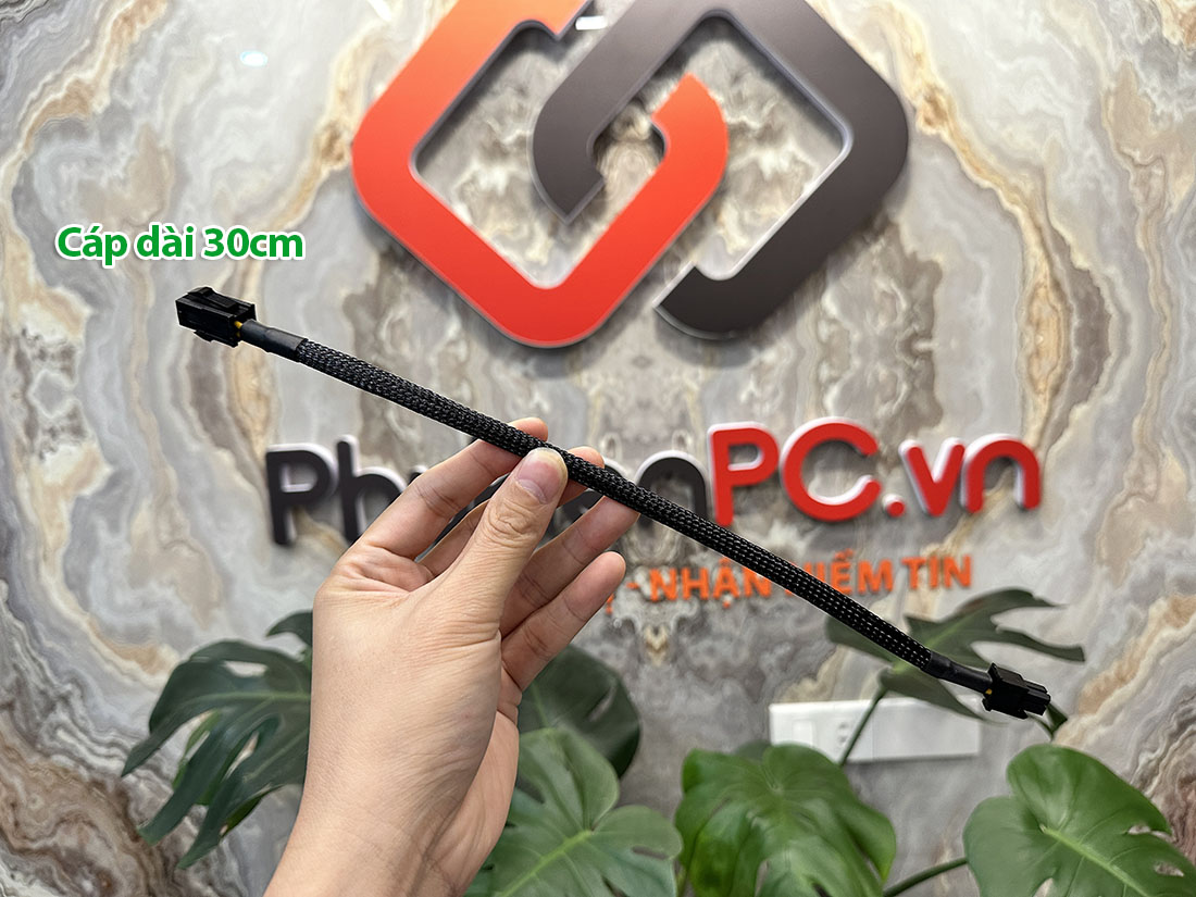 Dây cáp nối dài 4Pin 12V CPU 30cm dây bọc lưới