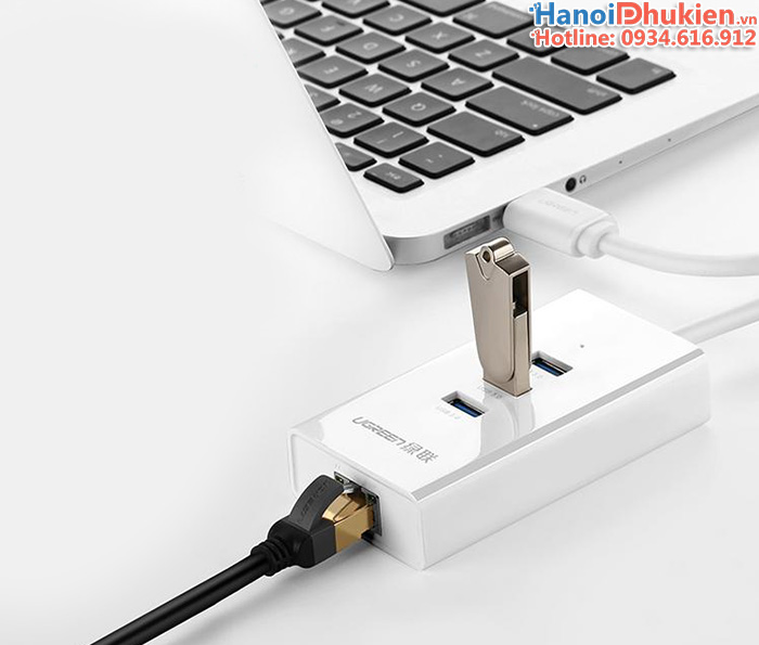 Cáp chia USB ra 3 USB 3.0 kèm LAN 1000 Gigabit Ugreen 20260