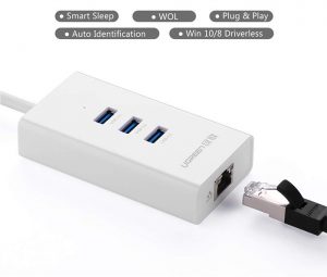 Cáp chia USB ra 3 USB 3.0 kèm LAN 1000 Gigabit Ugreen 20260