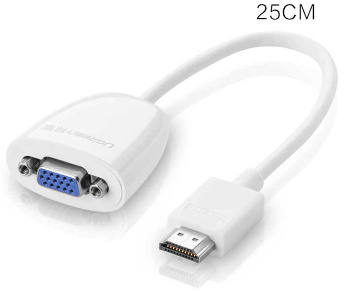 Cáp HDMI to VGA Adapter Ugreen 40252 màu trắng