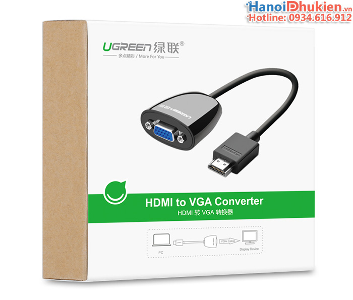 Cáp chuyển đổi HDMI to VGA Adapter Ugreen