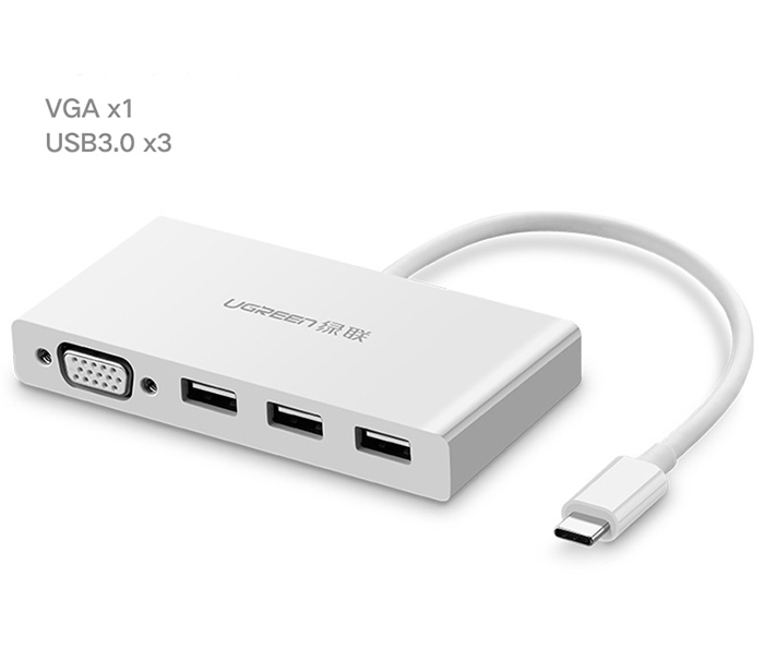 Cáp Thunderbolt 3 to VGA, 3 cổng USB 3.1 Ugreen 40375