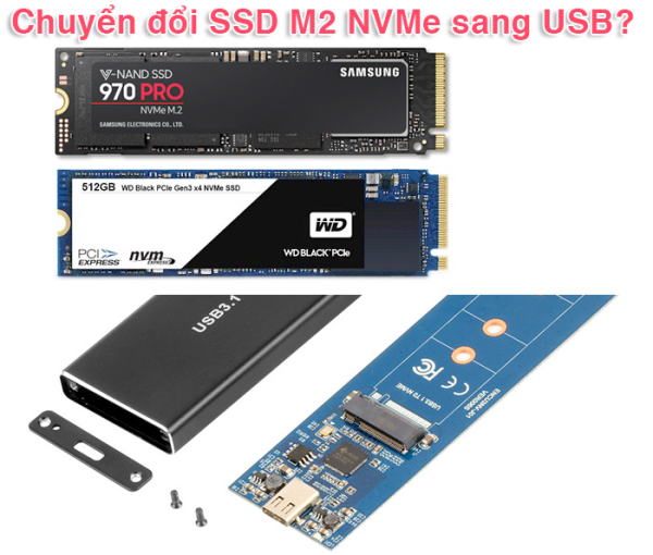 Thiết bị chuyển đổi SSD M2 PCIe NVMe sang USB
