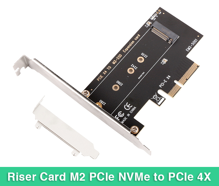 Riser Card ổ cứng SSD M2 NVMe PCIe 2280 to PCI-E 4X