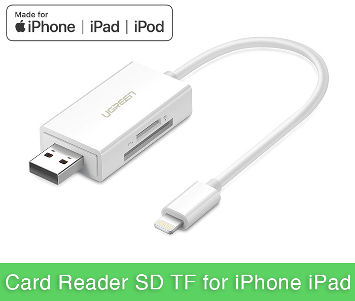 Đầu đọc thẻ SD, TF chuyên dụng cho iPhone, iPad Ugreen 30612