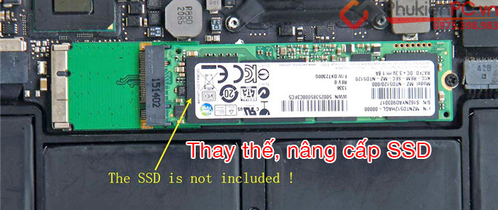 Adapter SSD M.2 SATA 2280 sang SSD Macbook Air, Retina 2012