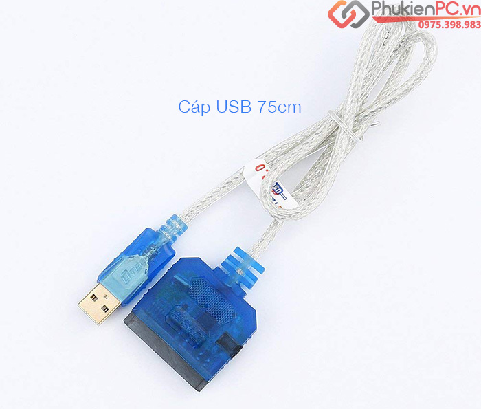 Cáp chuyển đổi USB 2.0 sang SATA HDD, SSD, DVD Dtech DT-5025