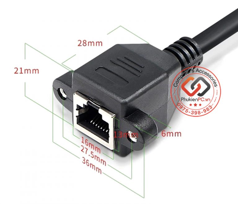 Dây cáp nối dài LAN RJ45 đực cái dài 1M bắt vít