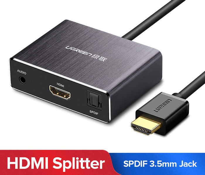 Cáp chia HDMI ra HDMI Optical Audio 3.5mm Ugreen 40281