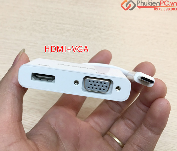 Cáp chuyển đổi Thunderbolt 3 sang HDMI và VGA Hagibis chính hãng