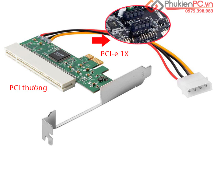 Card chuyển đổi PCI sang PCI-E 16X, PCIe 1X