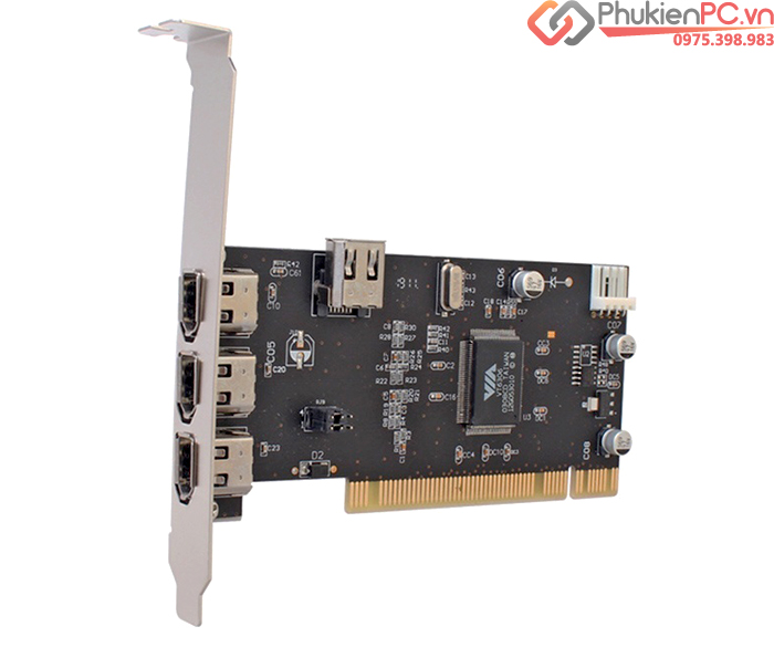 Card PCI Firewire 1394A-600 4 cổng Dtech chính hãng