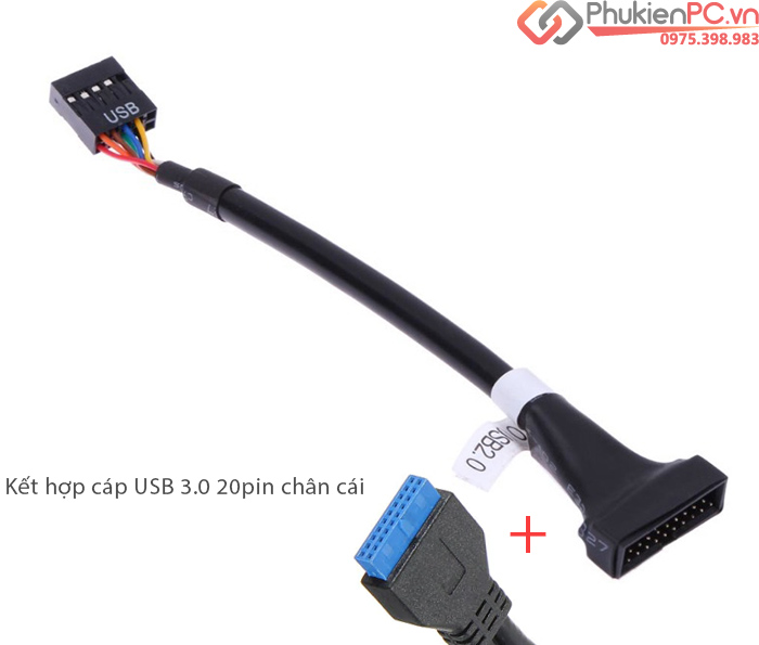 Cáp chuyển đổi USB 2.0 9pin sang USB 3.0 20pin