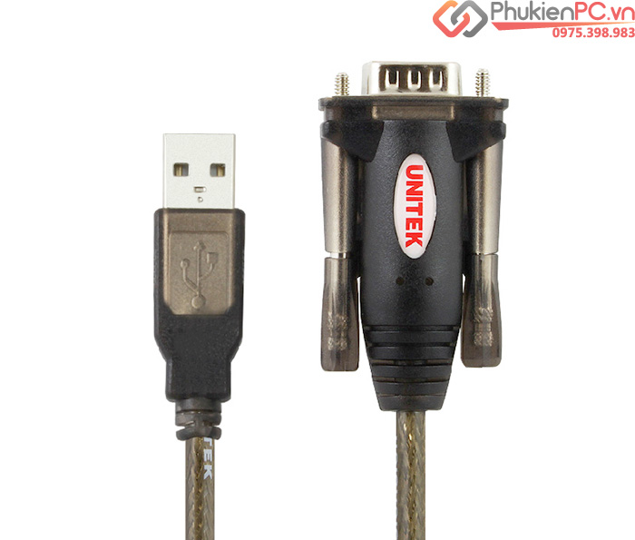Cáp USB sang COM RS232 Unitek Y-105A dài 1.5M Win XP, 7, 8, 10
