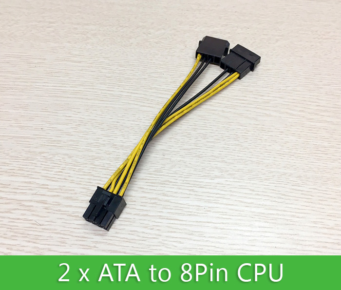 Dây cáp nguồn 2 ATA Molex sang 8Pin CPU Mainboard