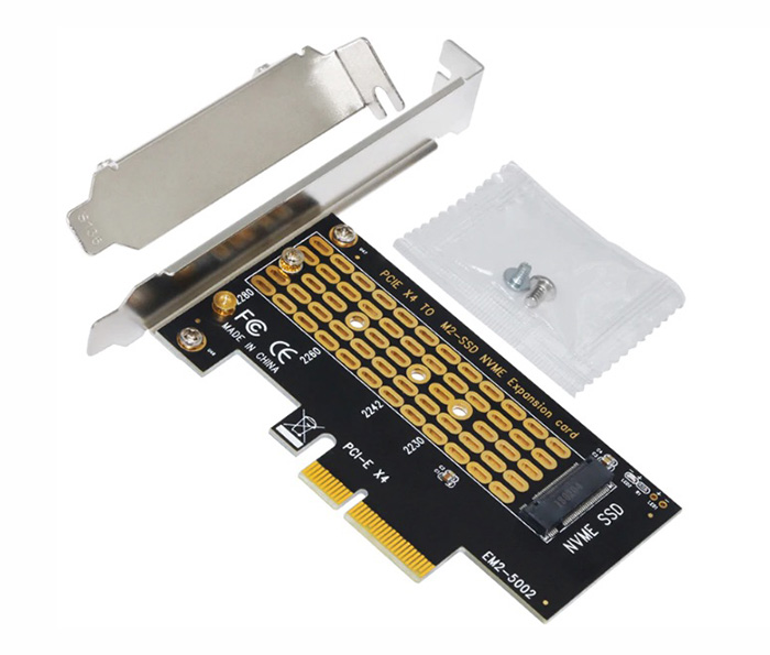 Card ổ cứng SSD M2 NVMe PCIe 2280 to PCI-E 4X hãng SSU EM2-5002