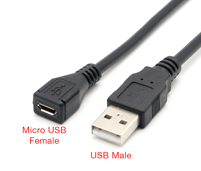 Dây cáp USB Male sang Micro USB Female 25cm