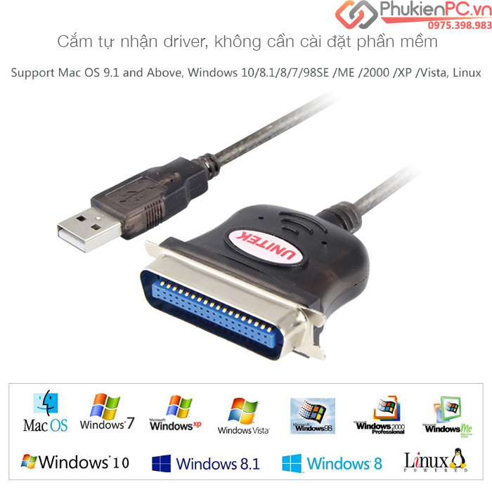 Cáp USB sang LPT Parallel CN36