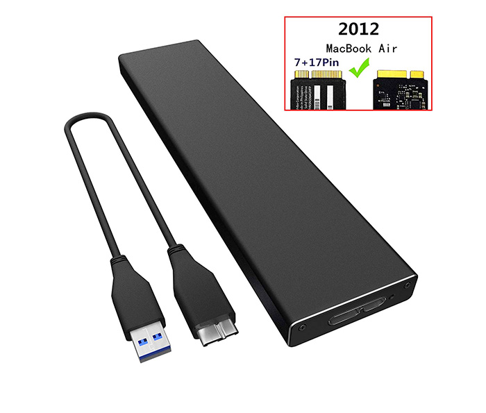 Box SSD 7+17Pin Macbook Air 2012, Pro 2012 sang USB 3.0