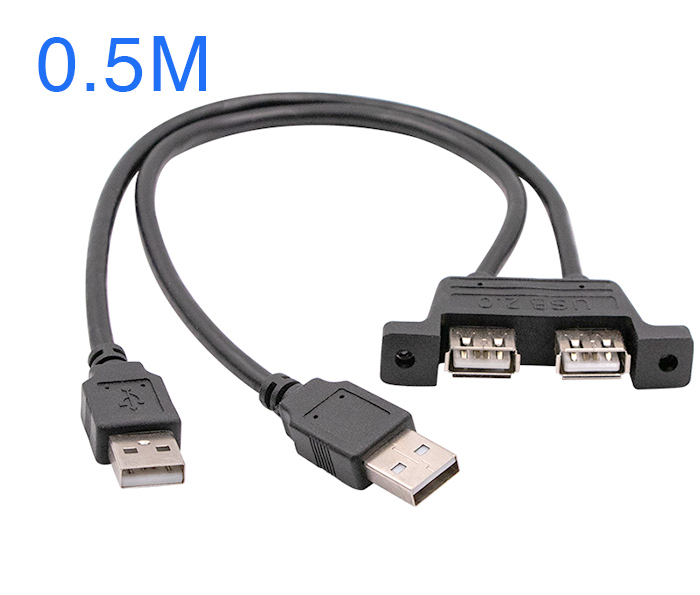 Cáp nối dài USB 2.0 bắt vít 0.5M loại 2 cổng