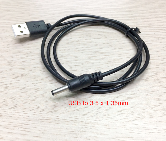 Dây nguồn USB sang chân tròn DC 3.5 x 1.35mm dài 1M