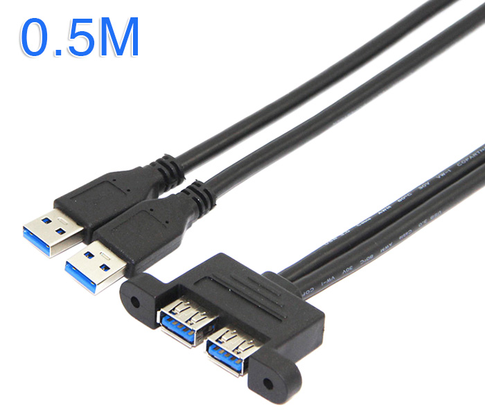 Cáp nối dài USB 3.0 bắt vít 0.5M loại 2 cổng