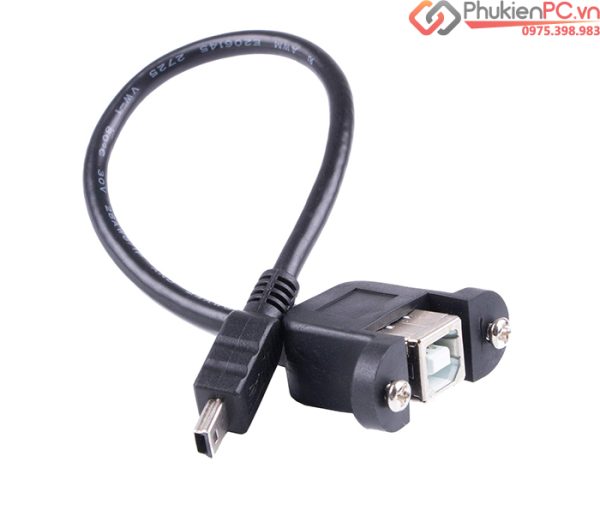 Cáp USB 2.0 Type B Female to Mini USB Male bắt vít 0.5M