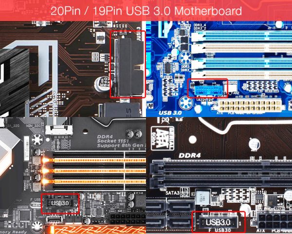 Adapter 20Pin Header to 2 USB 3.0 Female