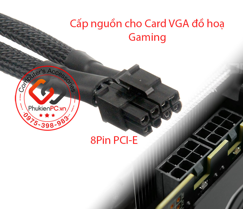 Cáp nguồn 2 x 6Pin Mini sang 8Pin PCIe VGA cho Mac Pro G5