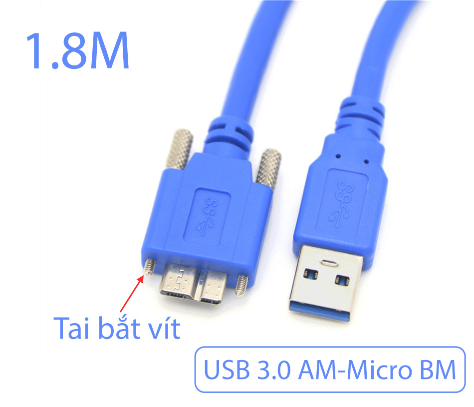 Cáp ổ cứng USB 3.0 AM to Micro BM bắt vít 1.8M