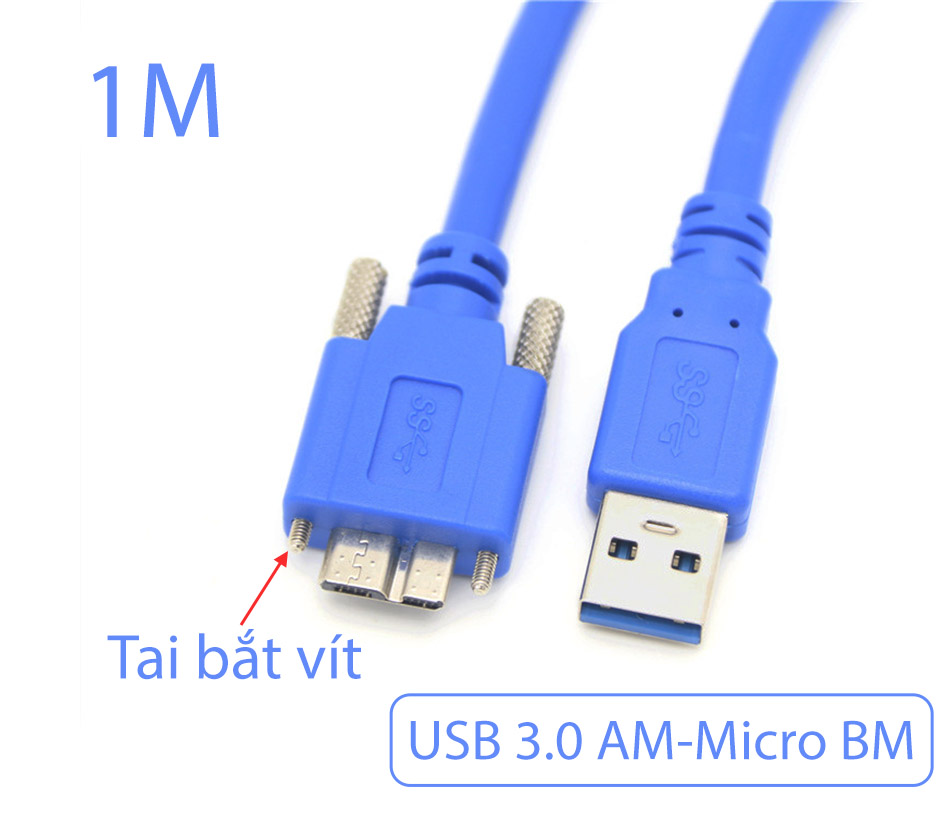Cáp ổ cứng USB 3.0 AM to Micro BM bắt vít 1M
