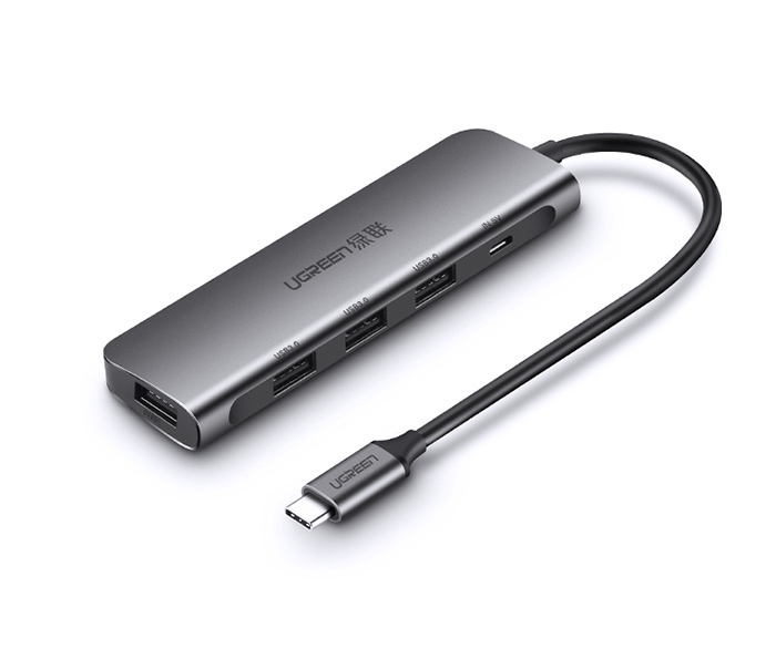 Bộ chia Thunderbolt 3 (USB-C) ra 4 USB 3.0 vỏ nhôm hỗ trợ nguồn phụ Ugreen 50979