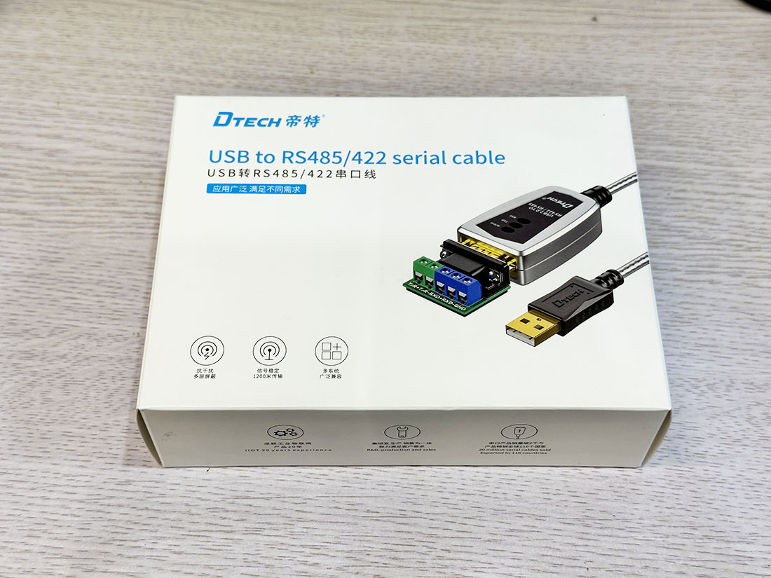 Cáp chuyển đổi USB sang RS422 RS485 có đèn LED Dtech DT-5019