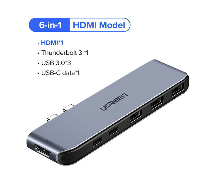 Hub chuyển đổi Thunderbolt 3 to HDMI USB 3.0 USB-C Ugreen 50963
