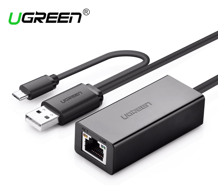 Cáp chuyển đổi USB, Micro USB sang Ethernet LAN Ugreen 30219