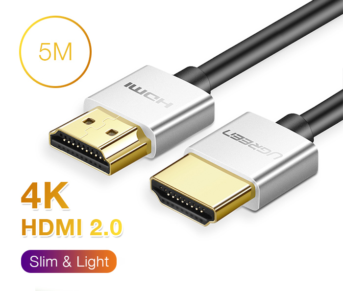 Cáp HDMI 2.0 dài 5M hỗ trợ 4K60hz sợi nhỏ Ugreen 50304