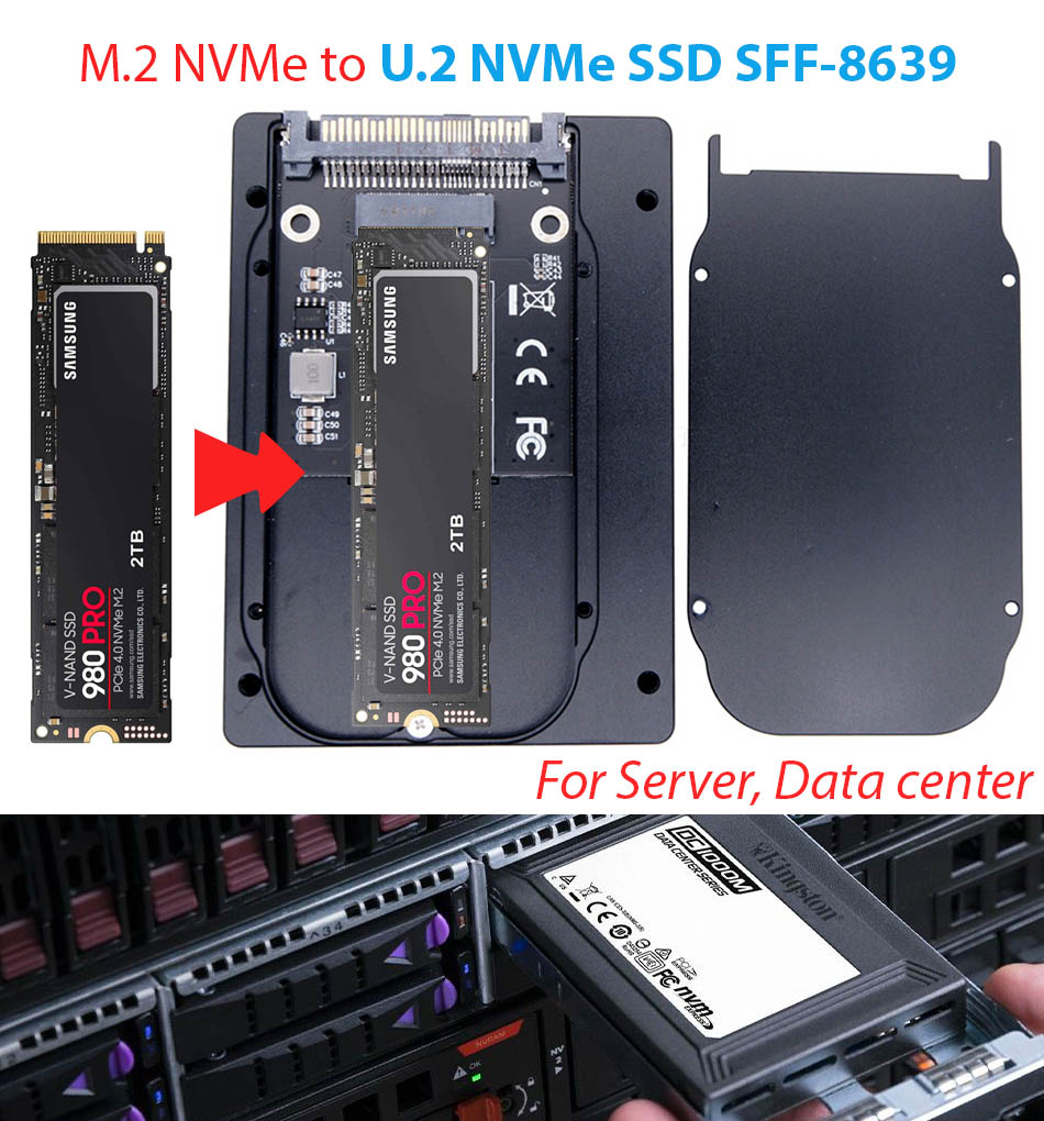 Adapter 2.5 NVMe SSD U.2 SFF-8639 to M.2 NVMe PCIe