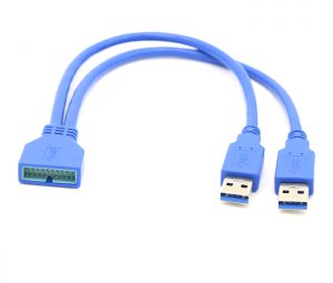 Cáp chuyển đổi 2 USB 3.0 to 20pin Header Male