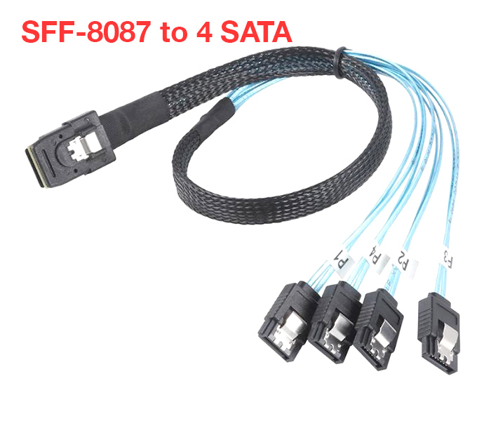Cáp Mini SAS SFF-8087 to 4 SATA dài 50cm