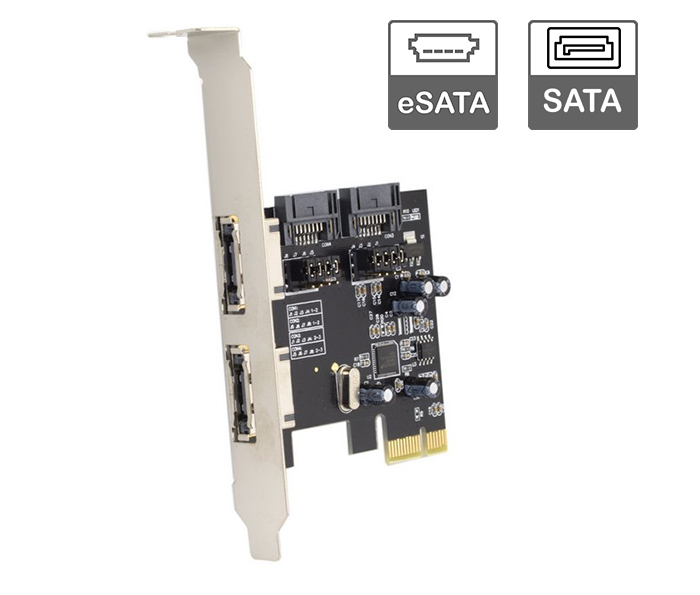 Card PCI-E to 2 Port SATA 3, 2 Port eSATA chip ASM1061
