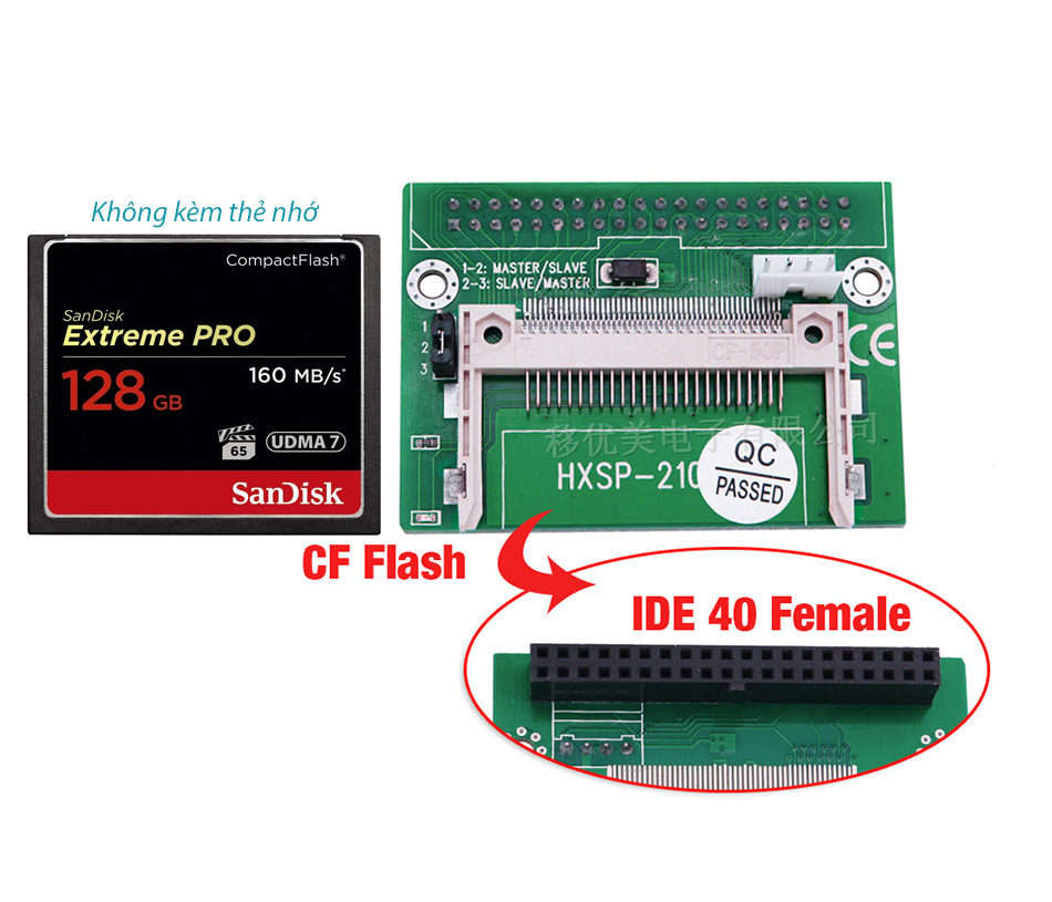 Compact Flash CF to 3.5 Female 40 Pin IDE Bootable Adapter